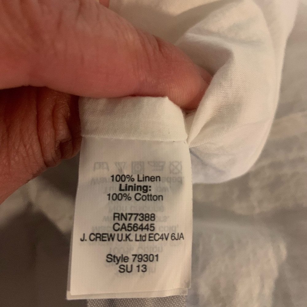 J.Crew Blue And White Stripped Linen Skirt Nautical look size O - Picture 9 of 11